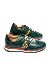 Steve McQueen Cool Green Leather Sneakers for Men